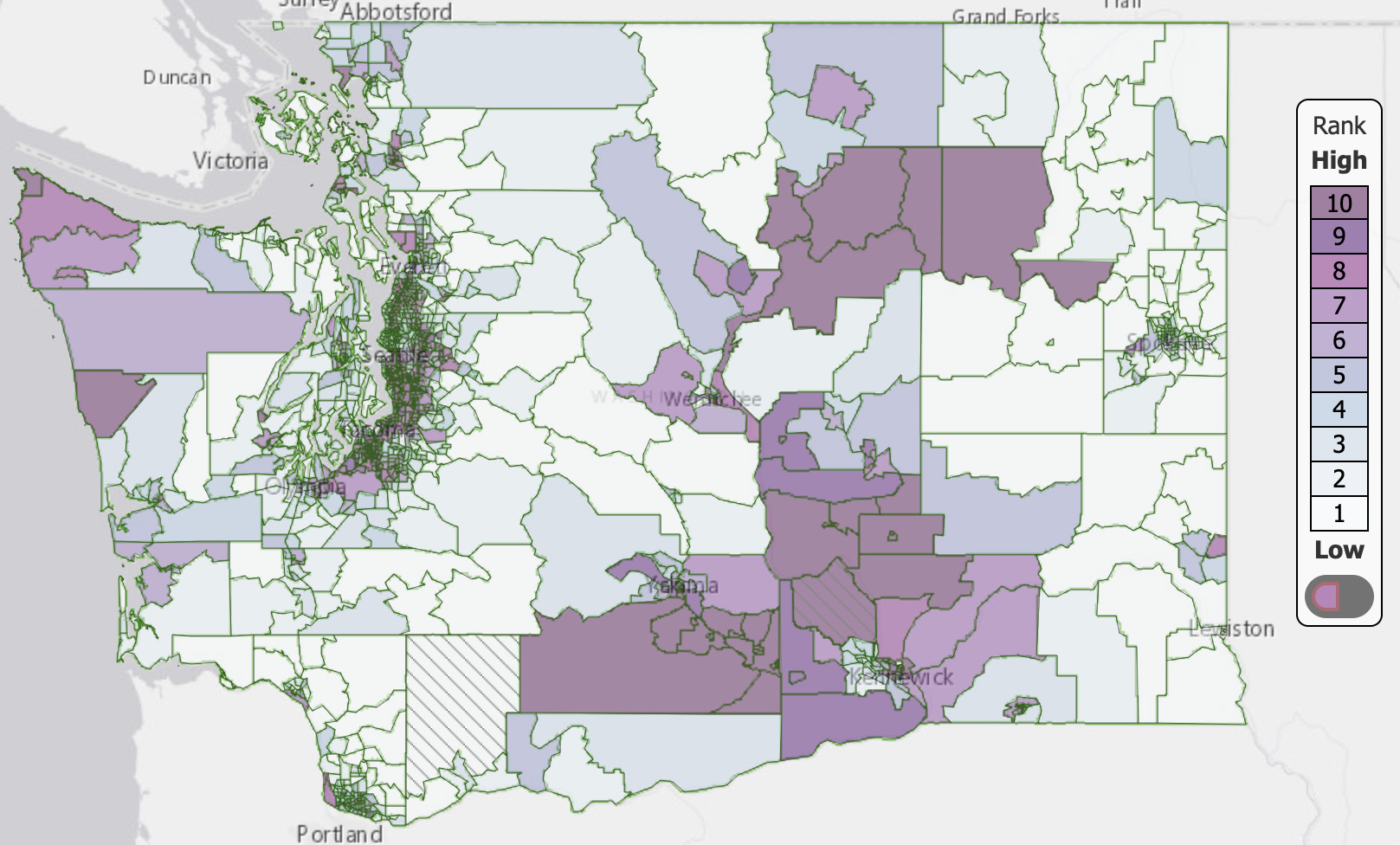 Screenshot of pm2.5 map