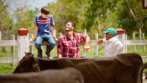 Family on farm